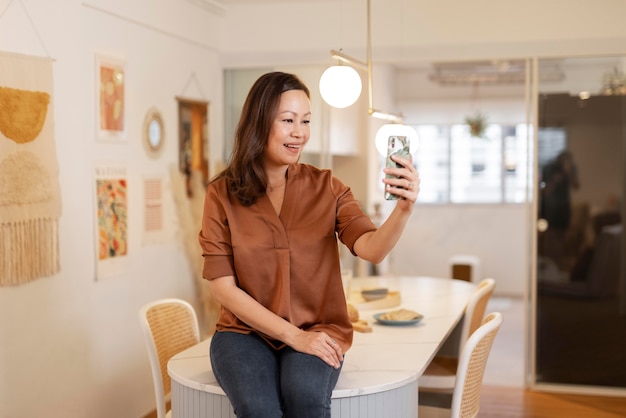 Person enjoying relaxing time at home