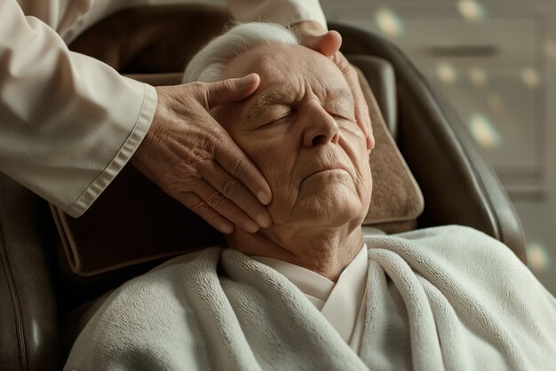 Person enjoying a scalp massage at spa