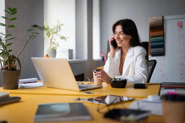 Person getting break time at office