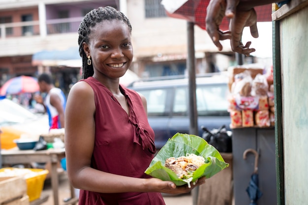 Person getting some street food