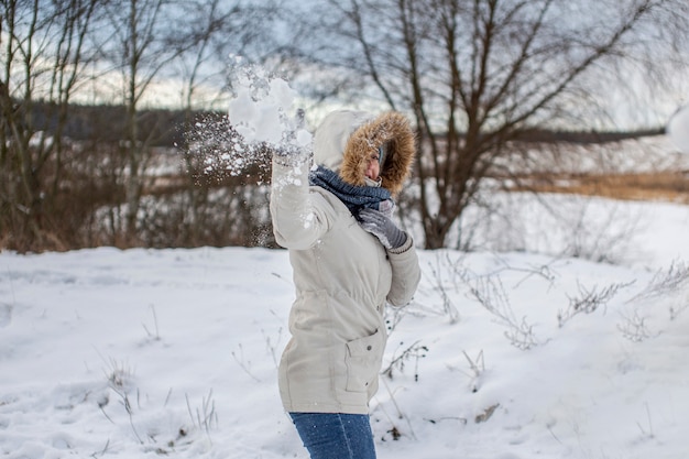 Person having fun in the winter season