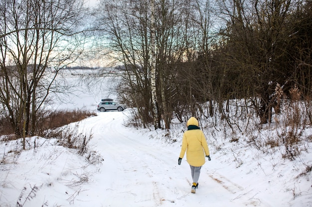 Person having fun in the winter season