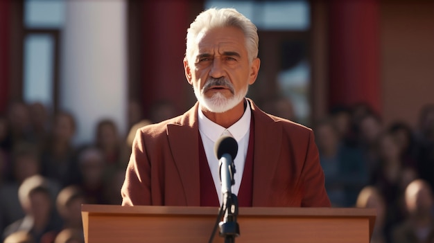 Free photo person holding a speech at official event