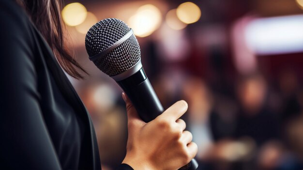 Person holding a speech at official event