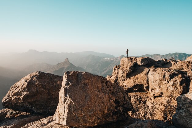 Person in the mountain