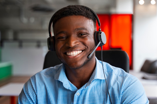 Person at the office during a work day