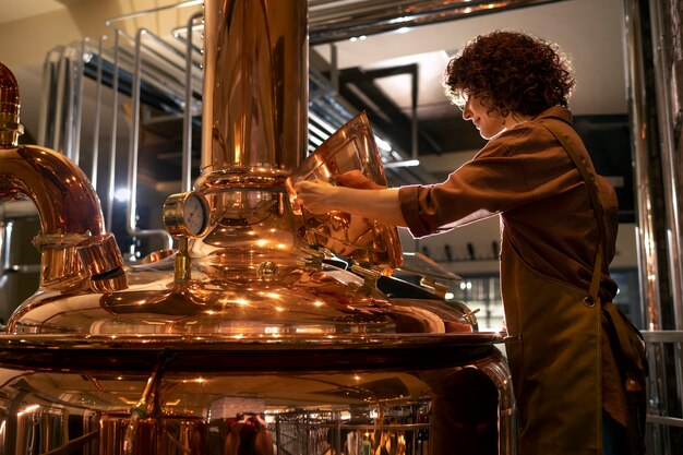 Person preparing craft beer