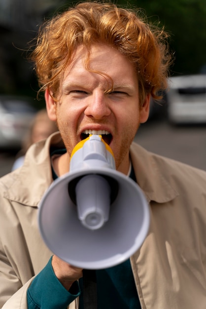 Person protesting for climate change