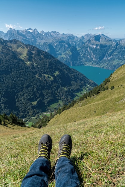 Person sitting on grass