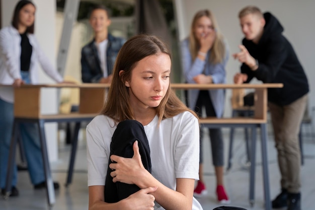 Free photo person suffering from bullying