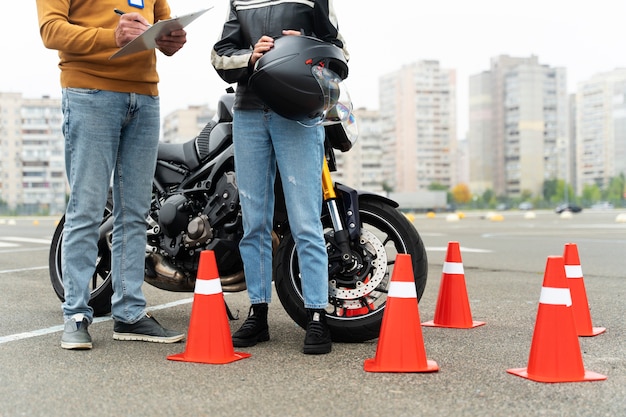 Free photo person taking driver's license exam