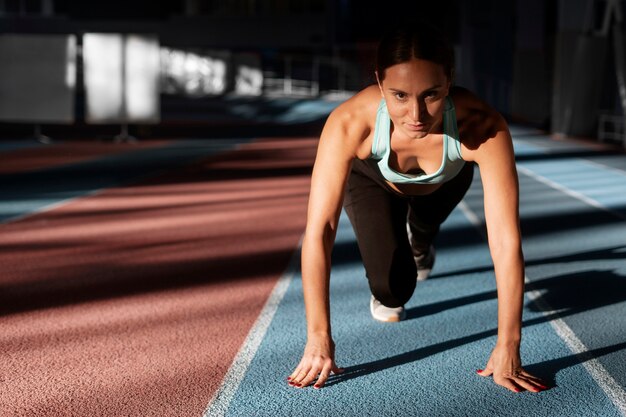 Person training for athletics