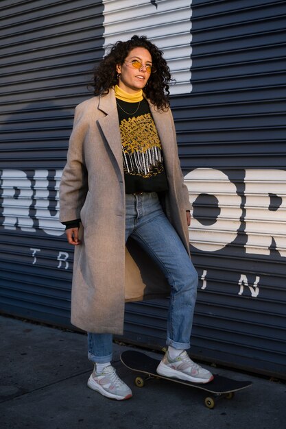 Person using eco transport in new york