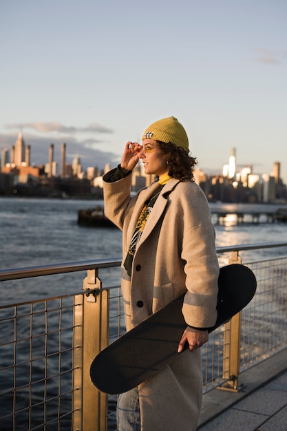 Person using eco transport in new york