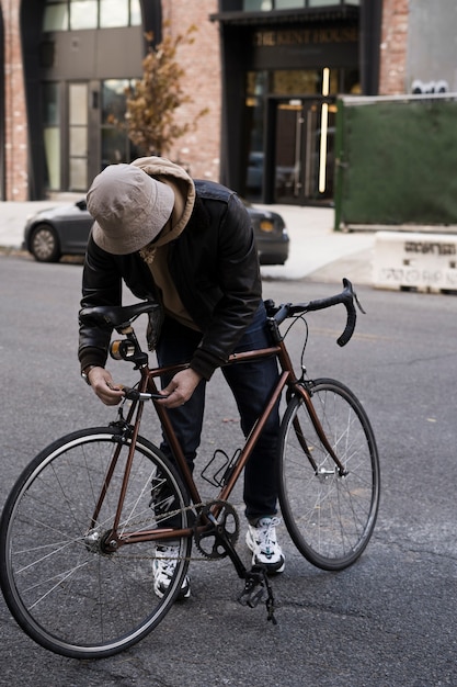 Person using eco transport in new york