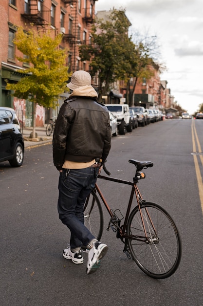 Person using eco transport in new york