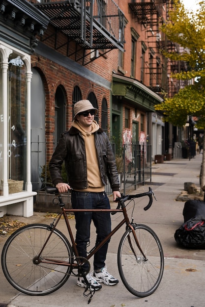 Person using eco transport in new york