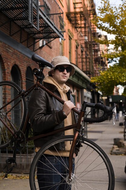 Person using eco transport in new york