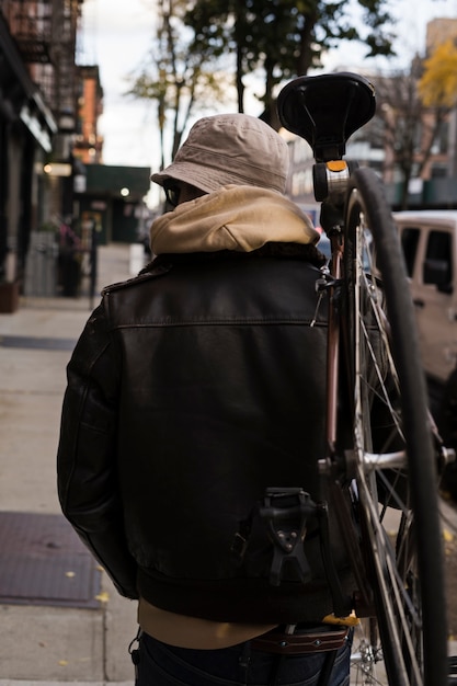 Person using eco transport in new york