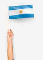 Free photo person waving the flag of argentine republic