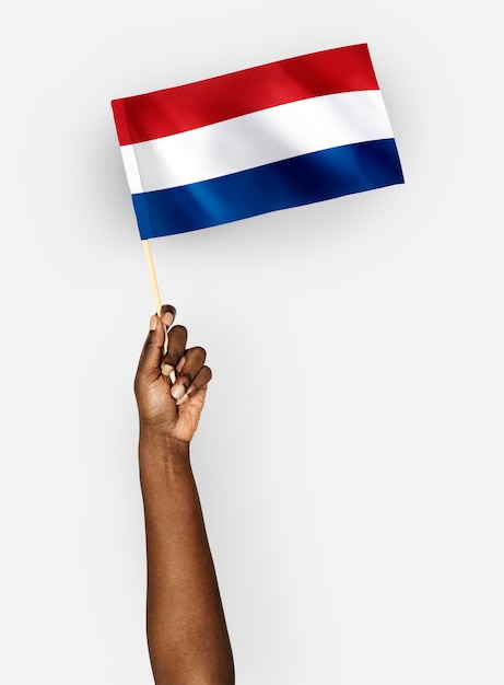 Free photo person waving the flag of the netherlands