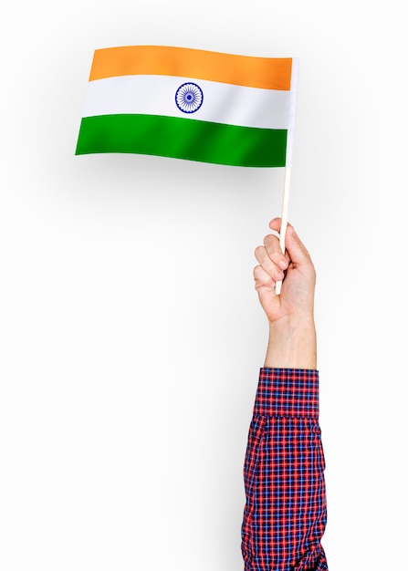 Free Photo person waving the flag of republic of india