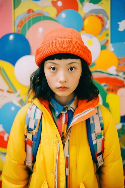 Person wearing colorful fashion