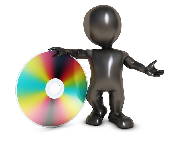 Free Photo person with cd rom