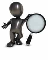 Free photo person with a magnifying glass