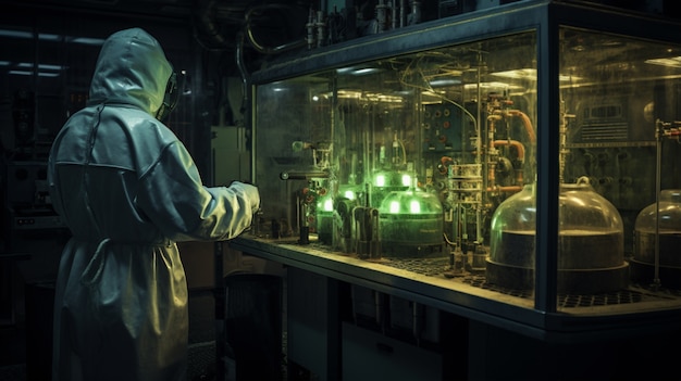 Free Photo person working in a nuclear research laboratory