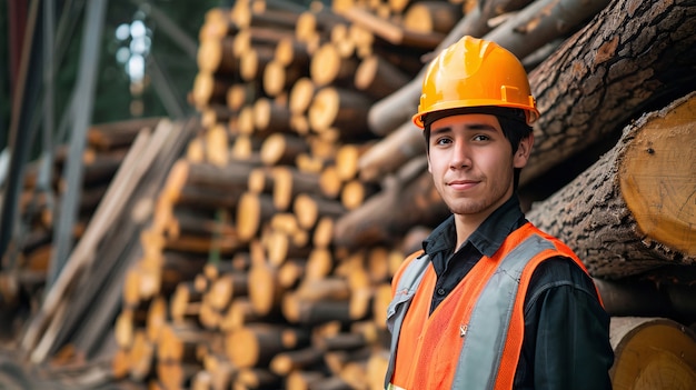 Free photo person working in the wood working industry and factory