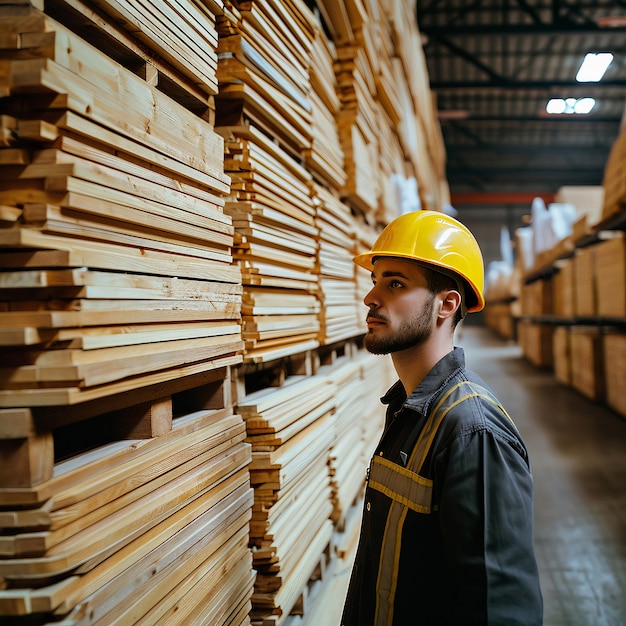 Free Photo person working in the wood working industry and factory