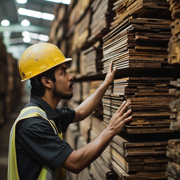 Free Photo person working in the wood working industry and factory