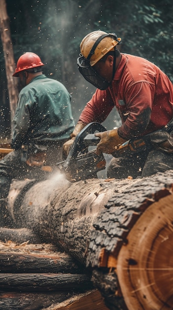 Person working in the wood working industry and factory