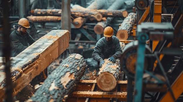 Free photo person working in the wood working industry and factory