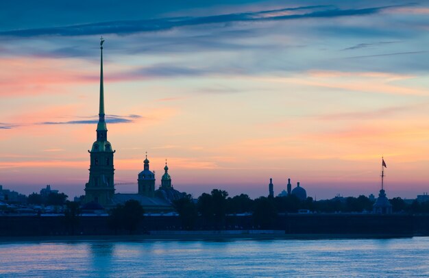 Peter and Paul Fortress in summer dawn