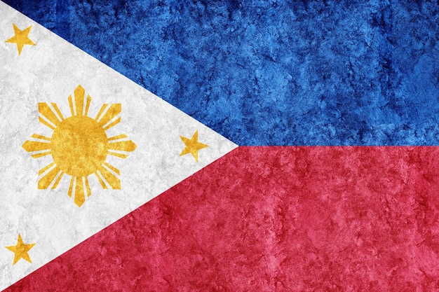 Philippines Metallic flag, Textured flag, grunge flag