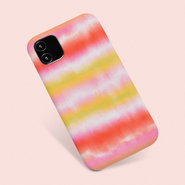 Free photo phone case in colorful tie dye stripe pattern