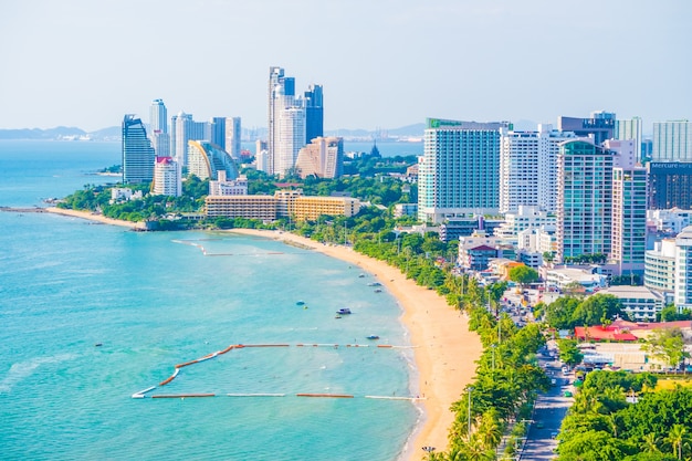 Free photo photo of a beach town view from above