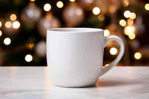 Free photo photo of a blank coffee mug in a christmas scene