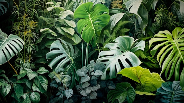 Free photo photo composition of lush tropical plants