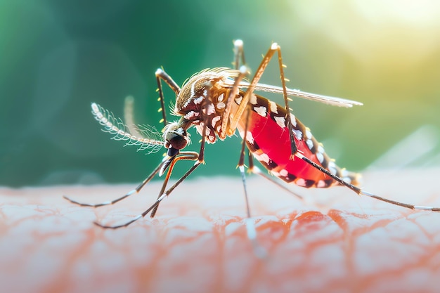 Free photo photo of dengue fever a mosquito bites white boys arm ai generated