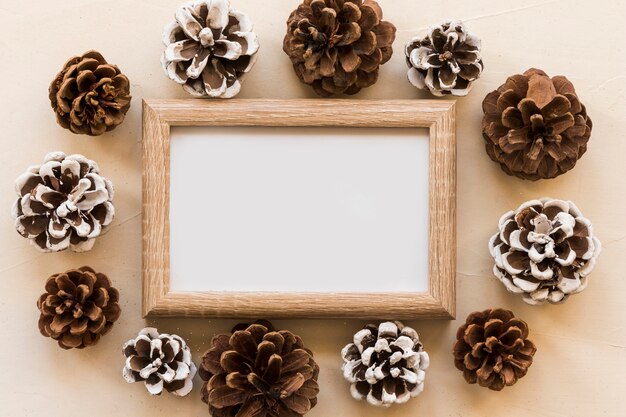 Photo frame between collection of decorative snags