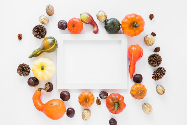 Photo frame between vegetables