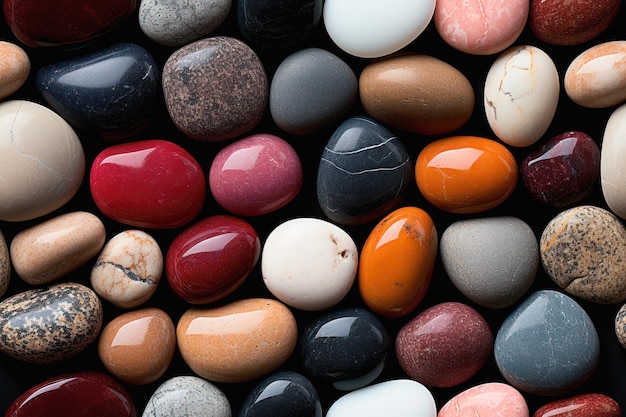 Free Photo photo of rounded and shiny colored river stones