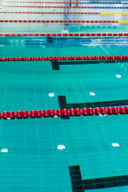 Photo of swimming pool with delimitation cordons