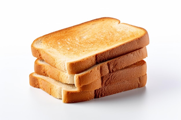 Photo of toast bread slices isolated on white background