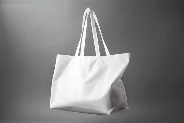 Free photo photo of a white tote bag standing on a light background