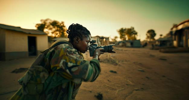 Photographer capturing photos for world photography day in war zone and conflict area