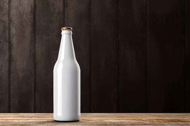 Free photo photography of a blank beer bottle